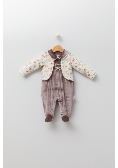 Babyhola Kadife Patikli Kız Bebek Tulum 0-12 Ay Retro Ceketli Görünümlü Hediyelik Nostaljik Bayramlık 13433 Kahverengi Babyhola Kadife Patikli Kız Bebek Tulum 0-12 Ay Retro Ceketli Görünümlü Hediyelik Nostaljik Bayramlık 13433 Kahverengi