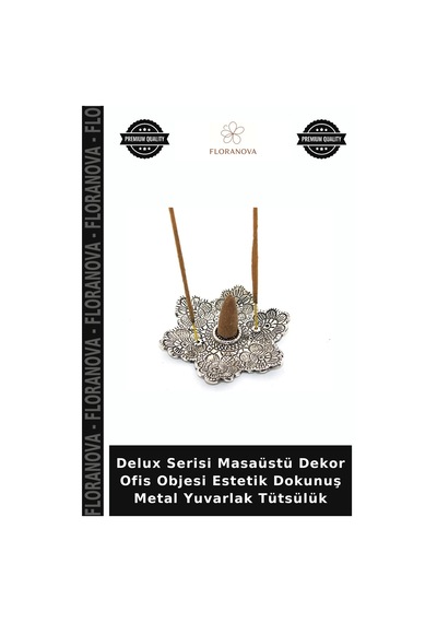 Delux Serisi Masaüstü Dekor Ofis Objesi Estetik Dokunuş Metal Yuvarlak Tütsülük