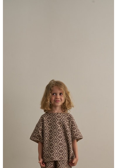 Oh La La Koala Kahverengi Boho Bloom Serisi Waffle T-shirt