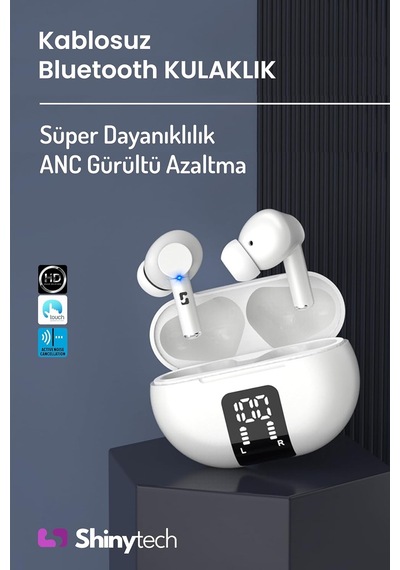 Tr St70 Aktif Gürültü Engelleyici Anc Kablosuz Bluetooth Kulaklık Beyaz Genel