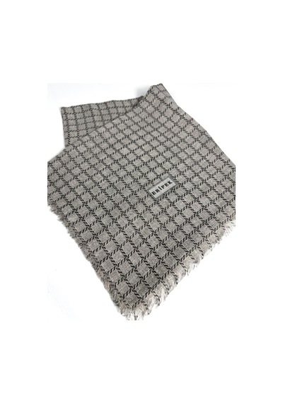 Eripek Desenli Flamalı Keten Eşarp- 06112 Açık Vizon