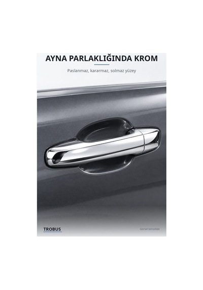 Dacia Lodgy 2013 Ve Sonrası Uyumlu Krom Kapı Kolu Kaplaması 4 Kapı Paslanmaz Çelik