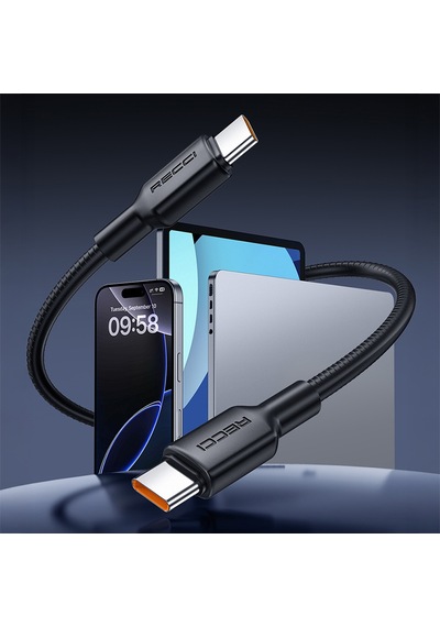 Recci Rs56cc Type-c To Type-c Pd Hızlı Şarj Özellikli Data Ve Şarj Kablosu 100w 1.2m Siyah