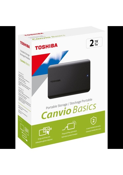 Toshıba Hdtb520ek3aa, Canvio Ready, 2tb, 2.5" Usb 3.2, Taşınabilir, Harici Hdd, Black
