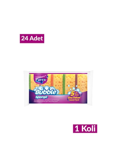 Bubble Sünger Düz 5'li 24 Paket 1 Koli