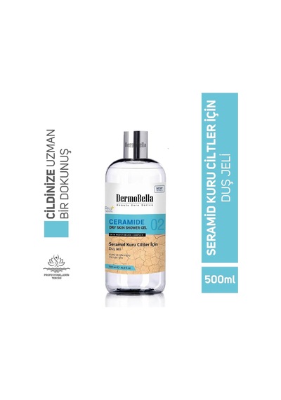 Dermo Bella Ceramide Kuru Ciltler İçin Nemlendirici ve Besleyici Duş Jeli 500 ML