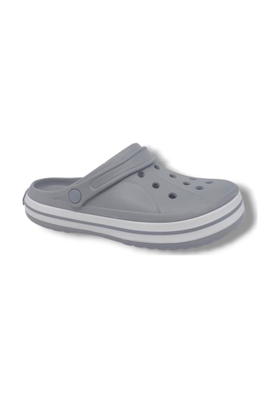 Zerhan Cflex 22233 Unisex Gri Beyaz Gri Sabo Terlik Sandalet Gri