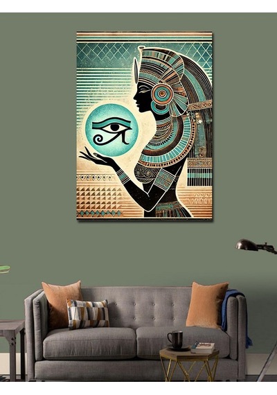 Kanvas Tablo Mısır Gözü Ve Soyut Desen 50cmx70cm