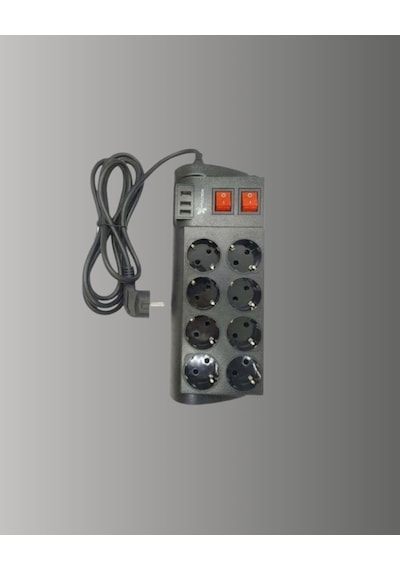 Akım Korumalı 8 Li Priz 3 Usb Li Uzatma Kablosu Isıya Dayanıklı 2 Metre Diğer