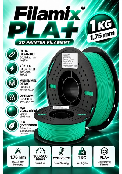 Filamix Pla+ Filament 1.75mm 1 Kg Çimenyeşili