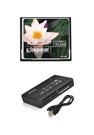 Kingston 1 GB Compact Flash Hafıza Kartı + Usb 2.0 Kart Okuyucu