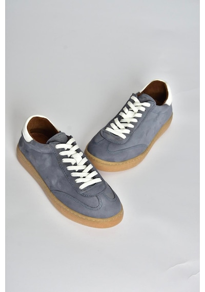 Fox Shoes V999061501 Lacivert Hakiki Deri Nubuk Kadın Spor Ayakkabı Sneakers Lacivert