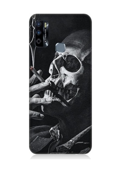 Infinix Hot 9 Uyumlu Sigara Ve Ölüm Desenli Silikon Kılıf