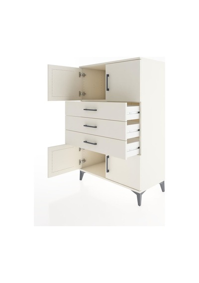 Hyperion Dolap Tek Raflı 3 Çekmeceli 4 Kapaklı 88x44x134 Aytaşı-aytaşı Aytası