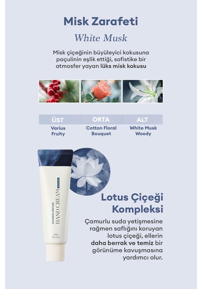 Yaşlanma Karşıtı Yumuşatıcı Parfümlü El Kremi Mılk Baobab Blooming Perfume Hand Cream White Musk