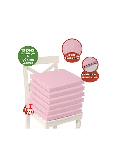 Xpermate 6'lı Sandalye Minderi Su İtici Kumaş 40 x 40 CM Pembe