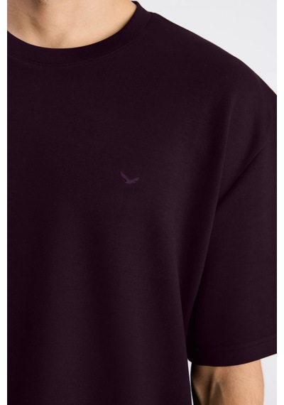 D's Damat Ds Damat Comfort Kalıp Mürdüm Yumuşak Viskon Karışımlı Rahat Bisiklet Yaka Tişört 6hc14ort10013 Mrd