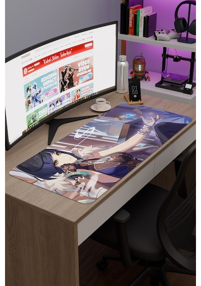 Yelan Genshin Impact Anime Gacha V3 - 90x40 Xxl Gaming Mouse Pad Fare Altlığı