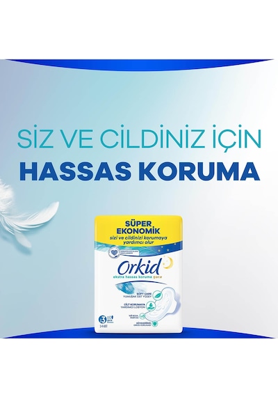 Orkid Ekstra Hassas Cesaret Paketi Gece 56 Adet