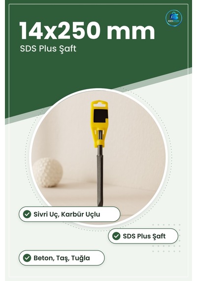 Matkap Ucu Sds Plus 14x250 Mm Sivri Murç Karbür Uçlu Beton Taş Tu