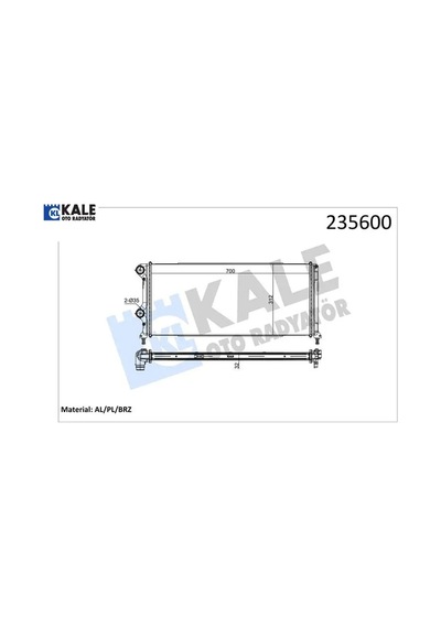 Radyatör Doblo 1.9 Jtd-1.3mtj Mek Ac Klimasız 700x305x38 1 Sıra Alb Sistem -46807378 Kale Radyatör 55174187/ 51779233