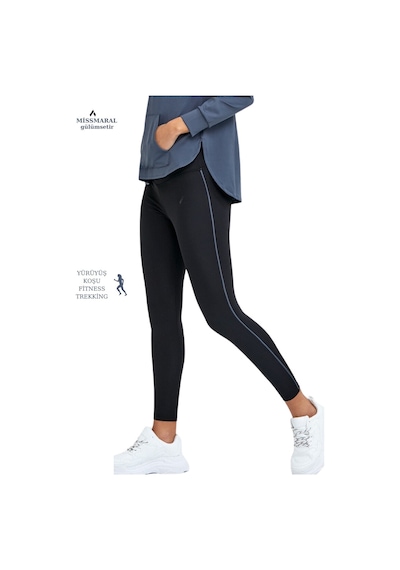 Kadın Eşofman Takım Antrasit/siyah Spor Tunik & Slim Fit Tayt Sports And Casual Tracksuit 3064 Antrasit / Siyah
