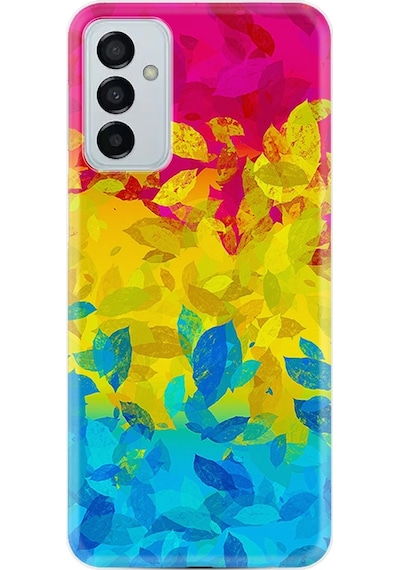 Samsung Uyumlu Galaxy A04S Kilif Silikon Desen Yapraklar 1634 556613342