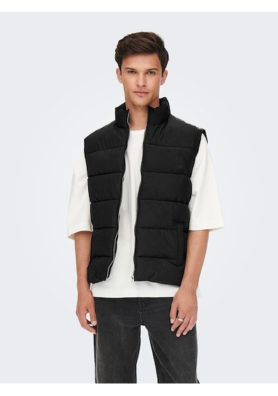 Only & Sons Erkek Şişme Yelek Onsmelvın Lıfe Puffer Vest - 22022232 Siyah