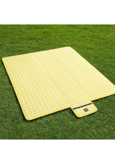 Pinterest Piknik Örtüsü 200x150 Cm Su Geçirmez Çift Katlı Kamp Ve Plaj Örtüsü Sarı