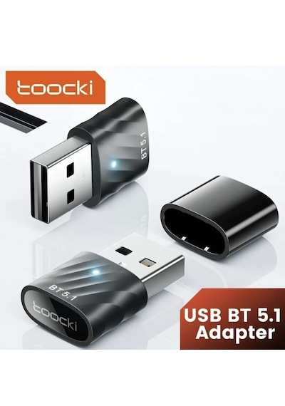 Toocki Bluetooth Adaptör 5.1 Hızlı Usb Bluetooth Adaptör 5.1 Yeni Nesil Bluetooth Adaptör