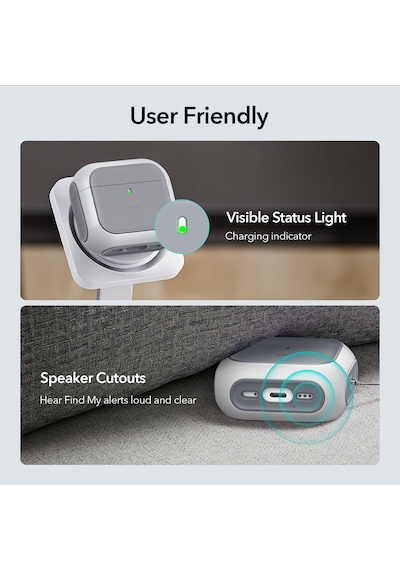 Esr Apple Uyumlu AirPods 4 2024 Halolock Orbit Hybrid Magsafe Kılıf Beyaz