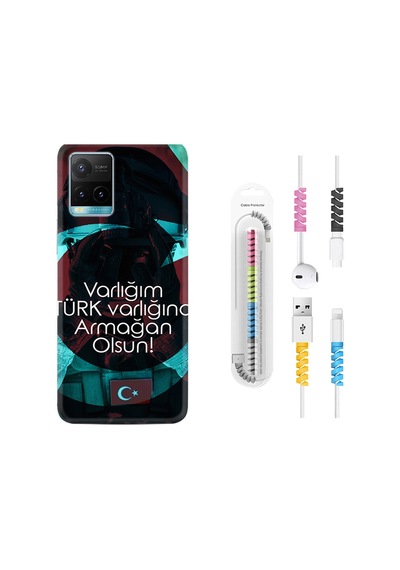 Vivo Y21 Kılıf Kablo Koruyuculu Armağan 1425