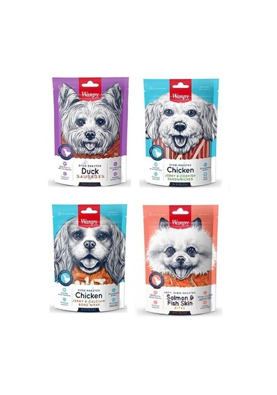 Wanpy Köpek Ödülü 4 Lü Karma Set Ördek Sosis Morina Tavuk Kemik Somon