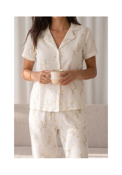 Fit Women Kadın Loose Uzun Paça Pamuk Çok Renkli Pijama Takımı