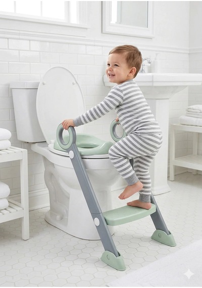 Babyjem Basamaklı Katlanır Klozet Adaptörü Soft Yeşil