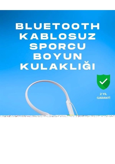 Mey İthalat Kablosuz Bluetooth Kulaklık Boyun Askılı, 100 Saat Pil Ömrü