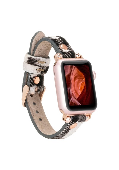 Bloomband Signature Wild Zebra Leather Apple Uyumlu Watch Band - 44/45/46/49mm