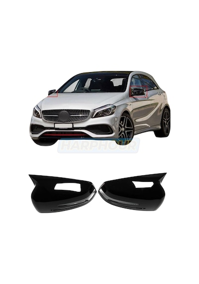 Mercedes A Serisi W176 Uyumlu Yarasa Ayna Kapağı Pianoblack İthal Abs Plastik A+ Kalite