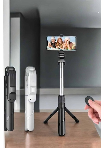 Selfie Çubuğu Tripod Kumandalı Telefon Tutucu Siyah Diğer 18911516