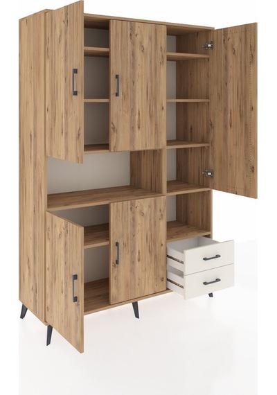 Hyperion Dolap 10 Raflı 2 Çekmeceli 5 Kapaklı 132x44x195 Çam-... Çam Hyperion Dolap 10 Raflı 2 Çekmeceli 5 Kapaklı 132x44x195 Çam-... Çam