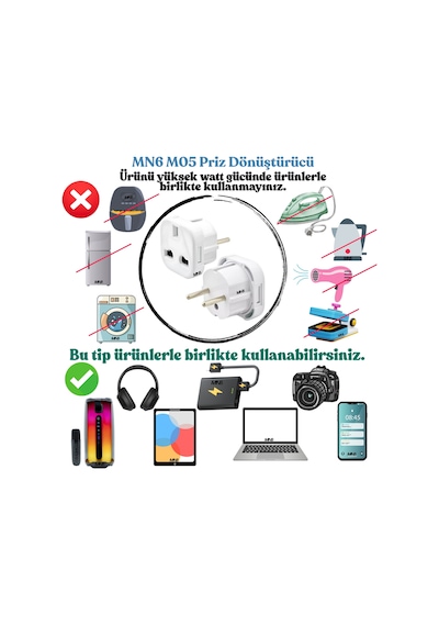 Mn6 M04 Priz Dönüştürücü/5 Adet Fiş Çevirici Adaptör-şarj Aleti Fiş Dönüştürücü