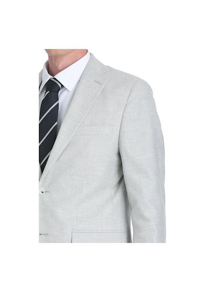 Hatemoğlu Gri Slim Fit Mono Yaka Keten Takım Elbise 36332 Gri