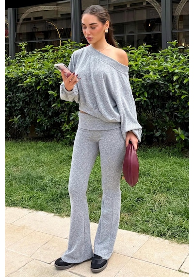 Seeh Gri Bluz Pantolon İkili Takım Sh314 Standart