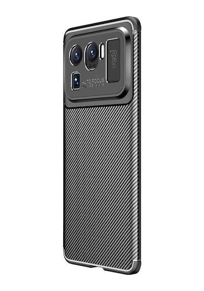 Smcase Xiaomi Mi 11 Ultra Kılıf Lüks Kamera Korumalı Karbon Silikon Tam Kapatan Ekran Koruyucu
