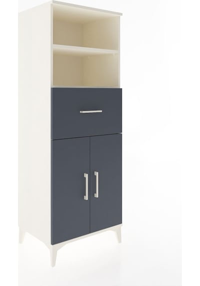 Hyperion Dolap 3 Raflı Tek Çekmeceli 2 Kapaklı 60x44x163 Aytaşı-antrasit Aytası