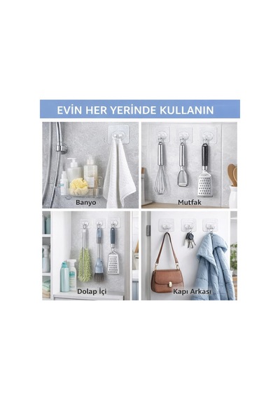 Sogud Kendinden Yapışkanlı Askı 10 Lu Set Şeffaf