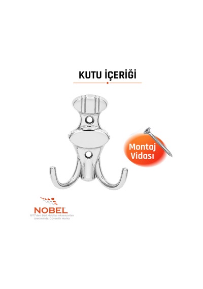 Çi Zgi Li Askı, Metal Vestiyer Askısı, Krom, Duvar Ve Dolap Askılığı 5'li Set Vidalı