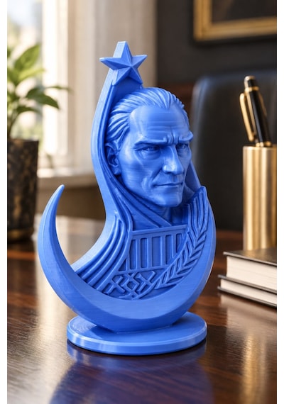 Ay Yıldızlı Atatürk Figürlü Dekoratif Mini Biblo 62971052