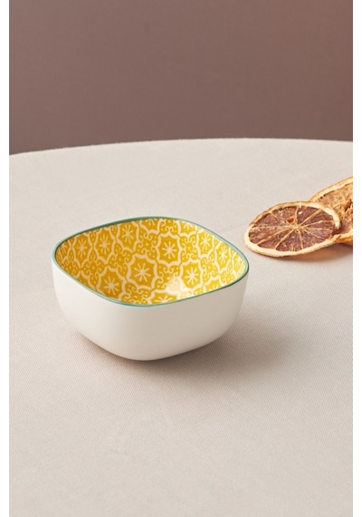 Karaca  Floral Sarı Square Çerezlik 10 cm