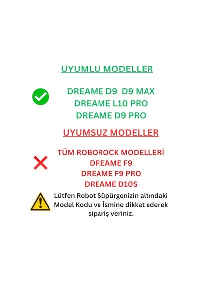 Dreame D9,d9 Max,l10 Pro,d9 Pro İle Uyumlu 1 Ana Fırça 2 Beyaz Yan Fırça 2 Filtre 2 Mop Genel